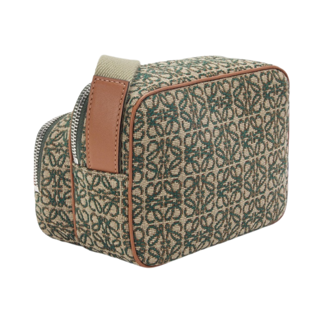 로에베 미니 카메라백 아나그램 자카드 앤 카프스킨 카키 그린 탄(Loewe Mini Camera Bag in Anagram Jacquard and Calfskin Khaki Green Tan) - 3