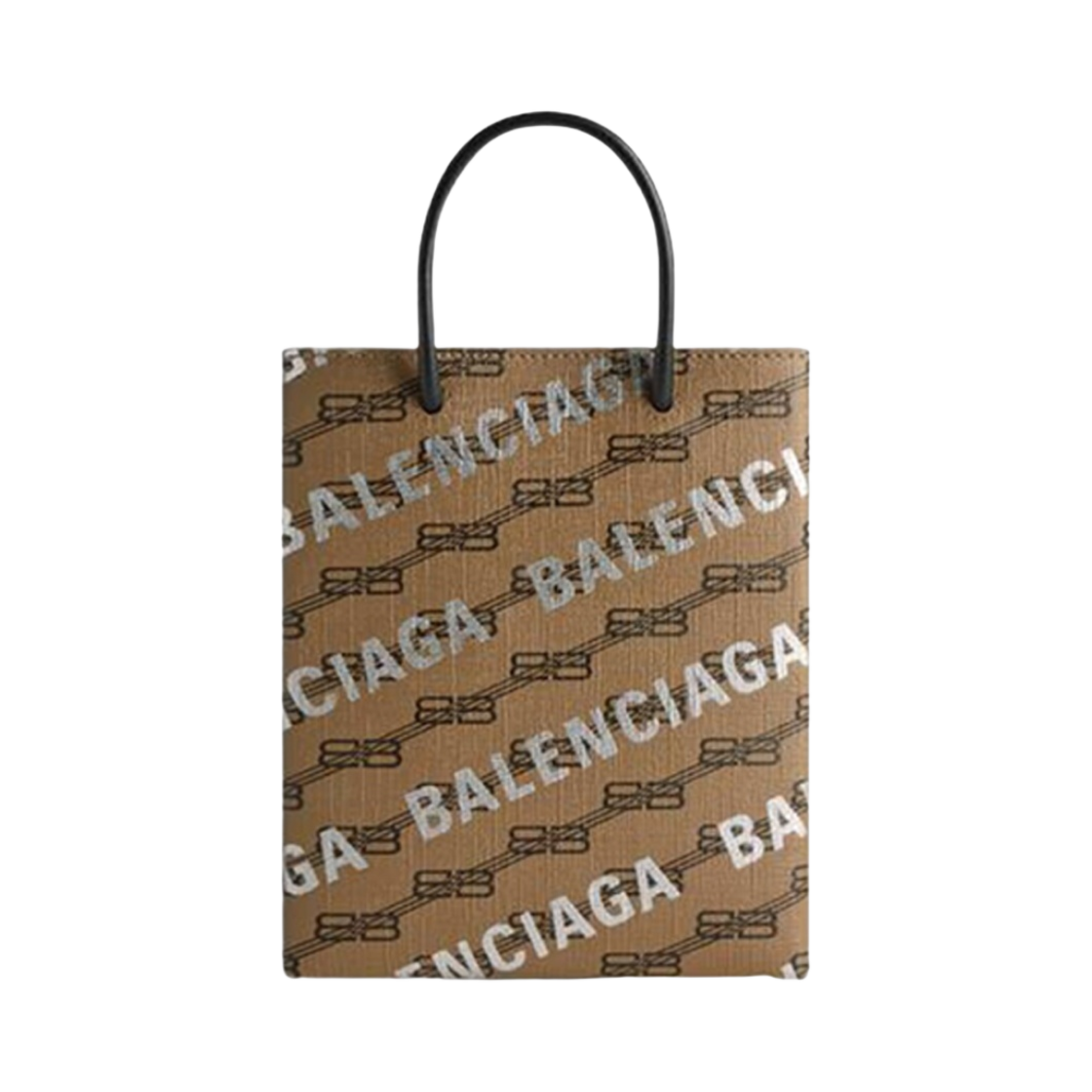 발렌시아가 라지 쇼핑 백 BB 모노그램 코티드 캔버스 앤 올오버 로고 베이지(Balenciaga Large Shopping Bag BB Monogram Coated Canvas And Allover Logo Beige) - 3
