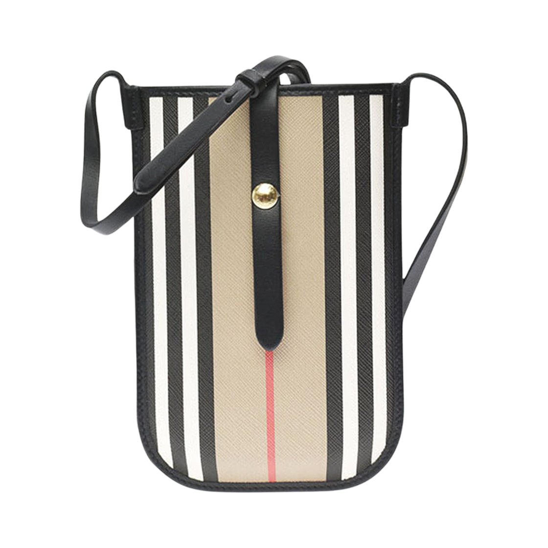 8040876 Burberry Icon Stripe Canvas Anne Phone Case with Strap Archive Beige