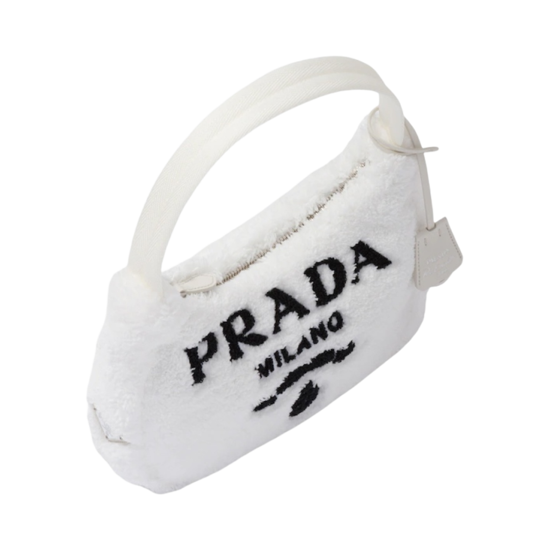 프라다 리에디션 2000 테리 미니백 화이트 블랙(Prada Re-Edition 2000 Terry Mini Bag White Black) - 2