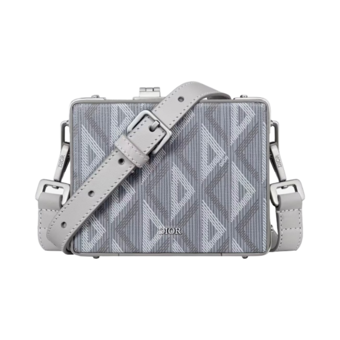 디올 락 마이크로 케이스 디올 그레이 CD 다이아몬드 캔버스 스무스 카프스킨(Dior Lock Micro Case Dior Gray CD Diamond Canvas Smooth Calfskin) - 1