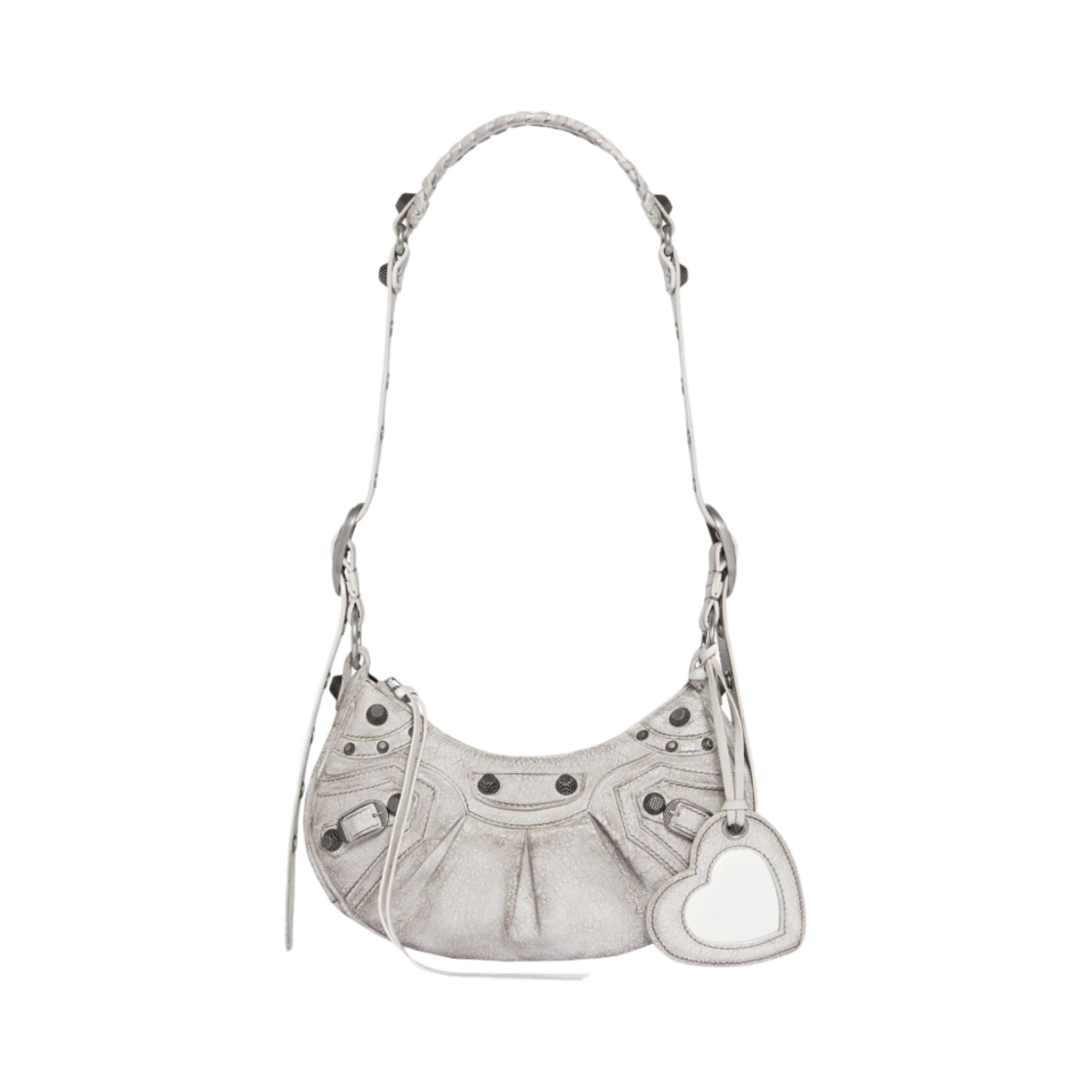 발렌시아가 르 카골 XS 숄더백 더티 이펙트 옵틱 화이트