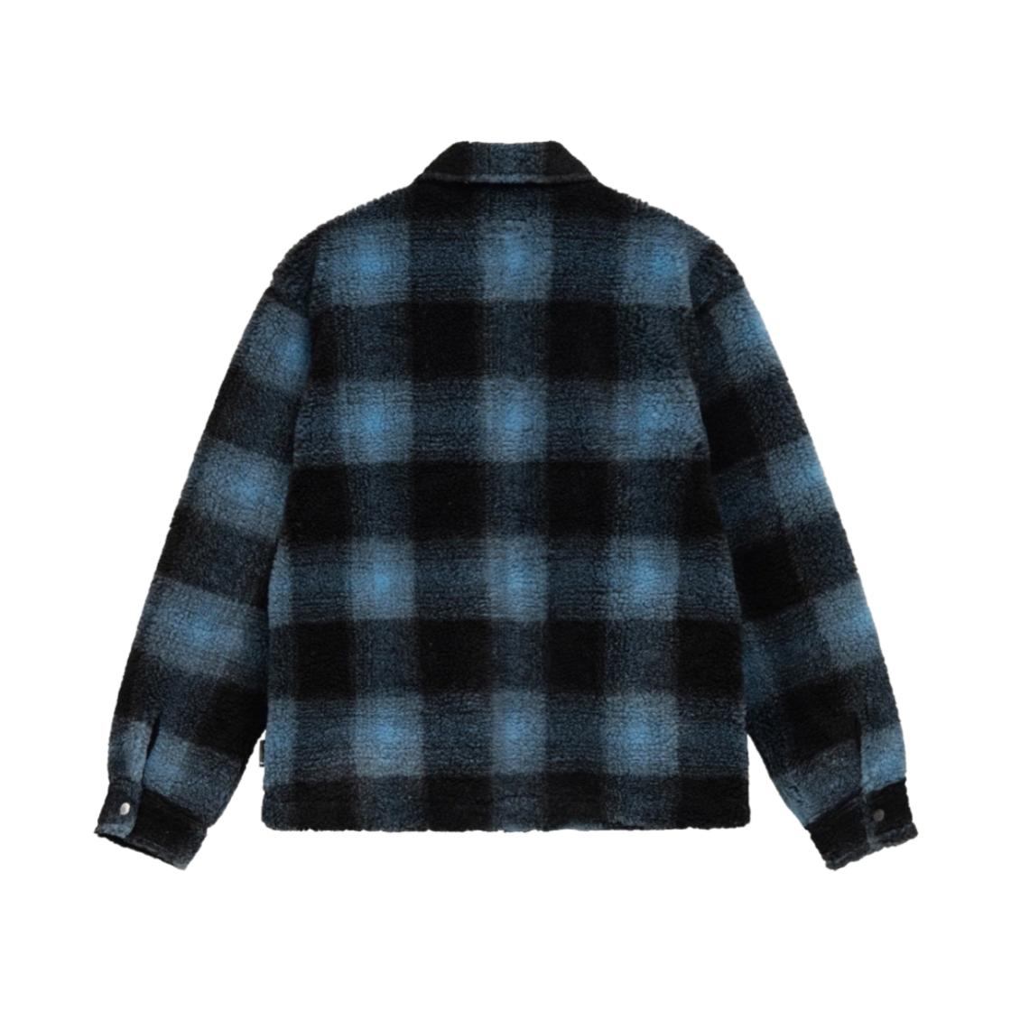 스투시 쉐도우 플레이드 쉐르파 집 셔츠 블루(Stussy Shadow Plaid Sherpa Zip Shirt Blue) - 2