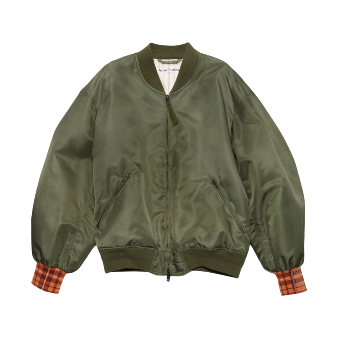 아크네 스튜디오 사틴 봄버 자켓 올리브 그린(Acne Studios Satin Bomber Jacket Ollive Green) - 1