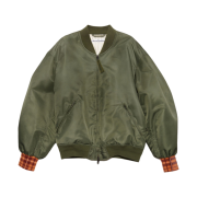 Acne Studios Satin Bomber Jacket Ollive Green