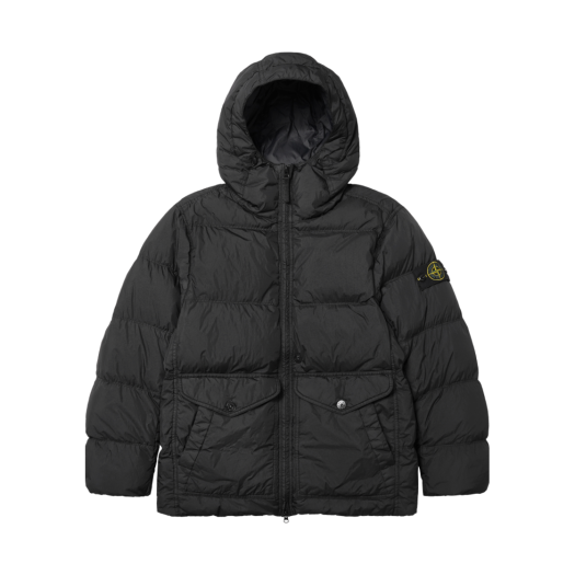 811540723-V0029 Stone Island 40723 Crinkle Reps Hooded Down Jacket Black - 24FW