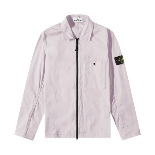 Stone Island 12619 Supima Cotton Twill Stretch-TC Garment Dyed Overshirt Rose Pink - 22SS