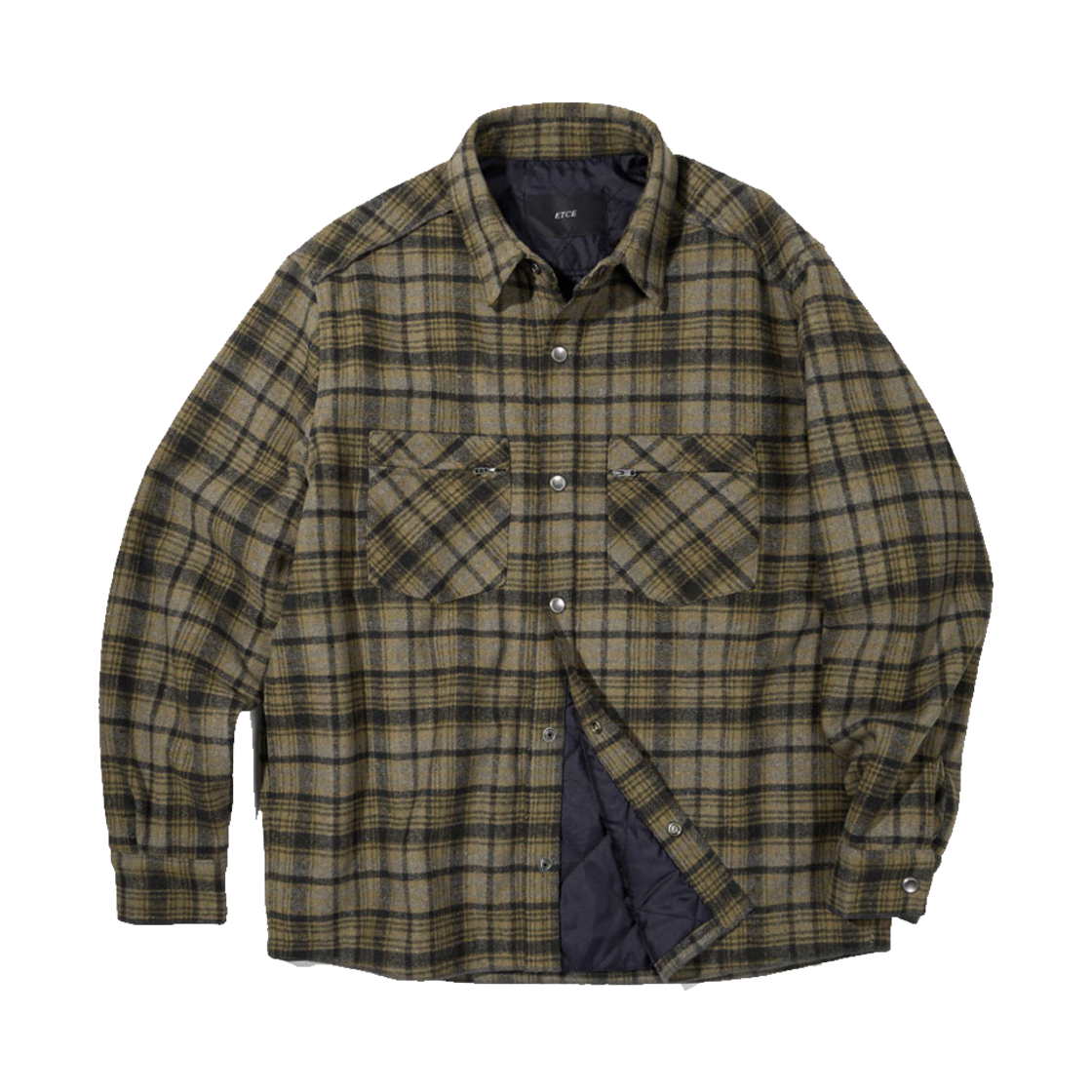 ET2403SH05GN ETCE Heavy Wool Quilting Jacket Green