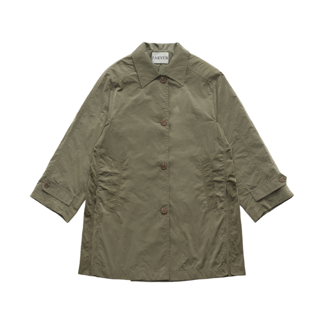 파르벵 Vico 사이드 슬릿 하프 트렌치 카키(FARVEN Vico Side Slit Half Trench Khaki)