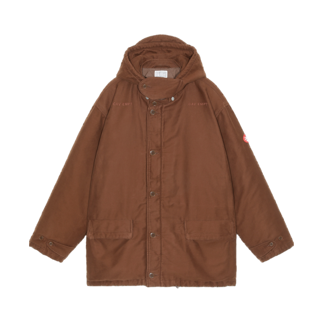- Cav Empt Cotton Detach Hood Jacket Brown - 24FW