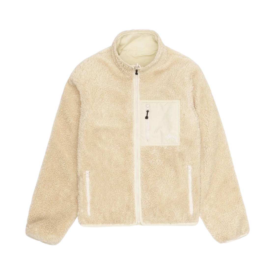 118529 Stussy Sherpa Reversible Jacket Natural