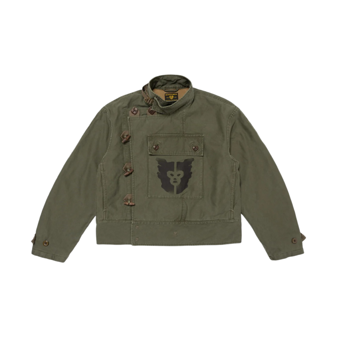 HM28JK020 Human Made Military Motorcycle Jacket Olive Drab