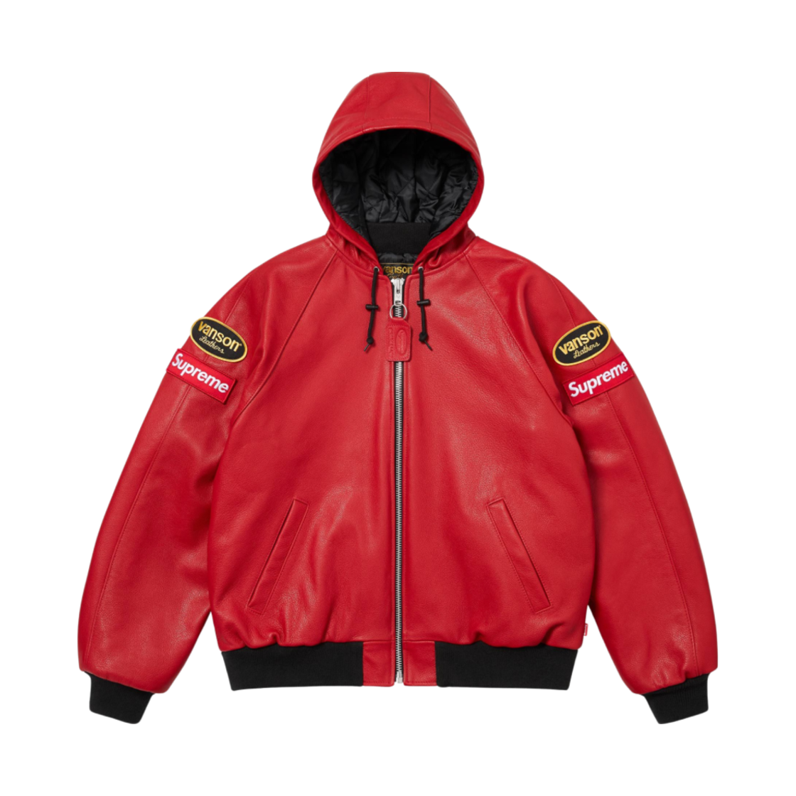 슈프림 x 밴슨 레더 후드 워크 자켓 레드 - 24FW