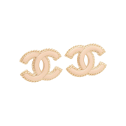 (W) Chanel Stud Earrings Metal & Gold Pink
