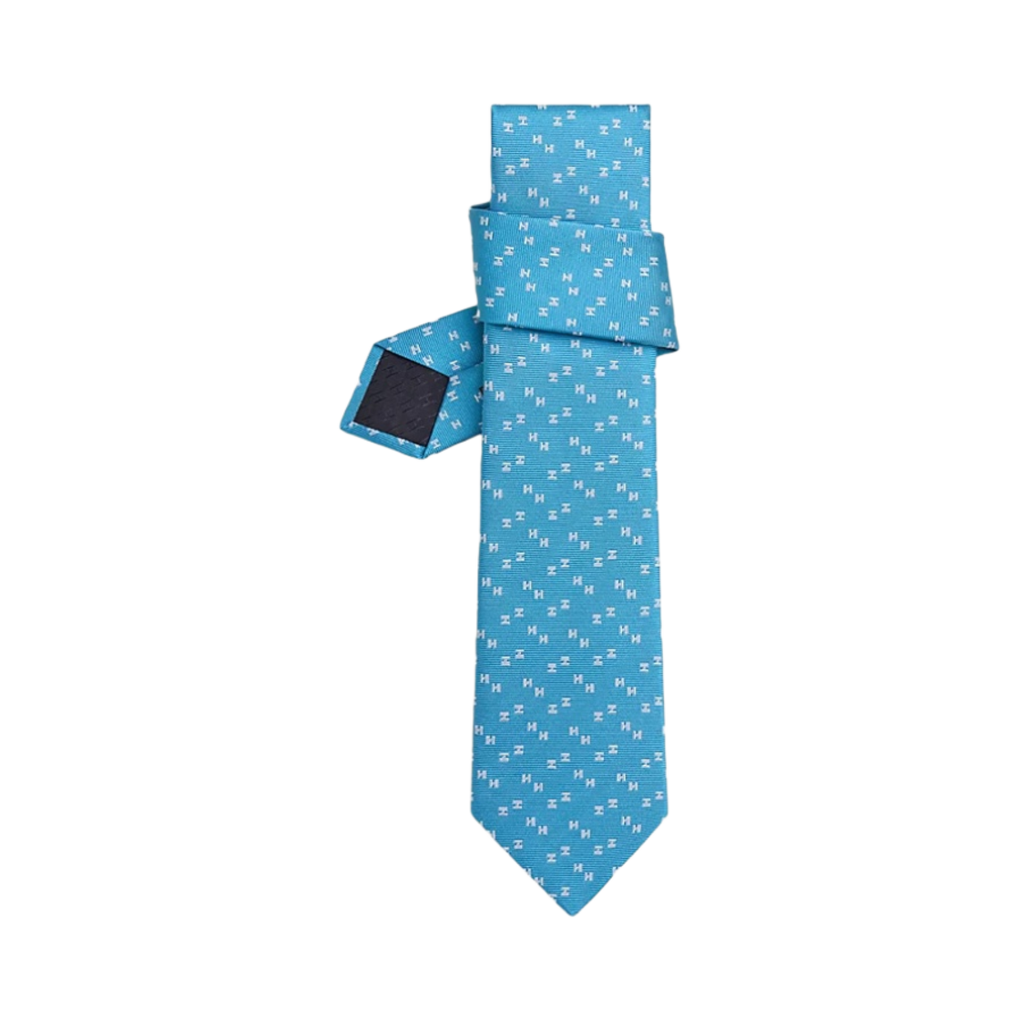 에르메스 타이 7 디지털 H 타이 아쿠아 블랑(Hermes Tie 7 Digital H Tie Aqua Blanc) - 1