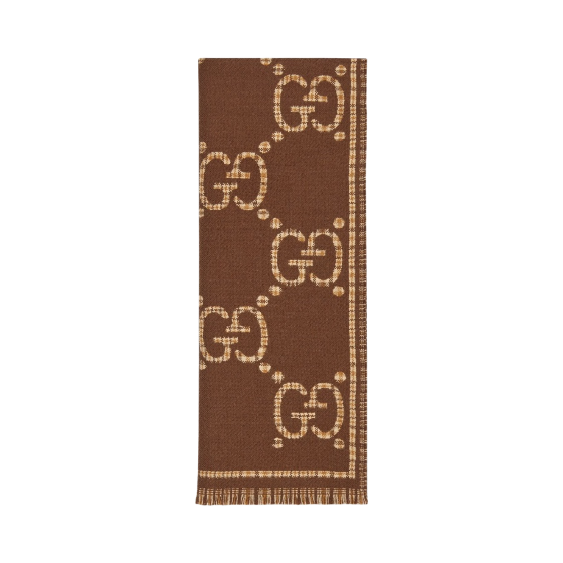 660025-4G386-2579 Gucci GG Wool Muffler Brown Beige