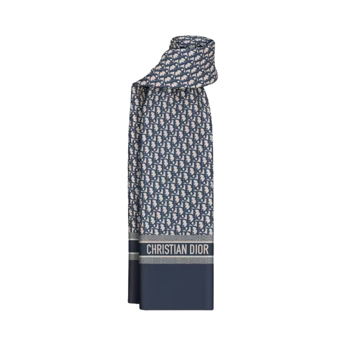 (W) 디올 실크 트윌 오블리크 스톨 네이비 블루((W) Dior Silk Twill Oblique Stole Navy Blue) - 2