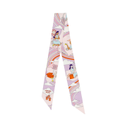 (W) Hermes Carres Volants Twilly Lilas Rose Pale Orange