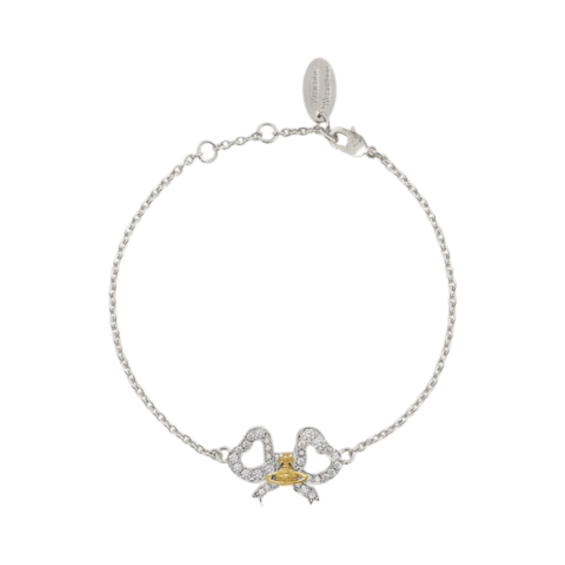 61020251-02P580 Vivienne Westwood Rigoberta Bracelet Platinum Gold White Crystal