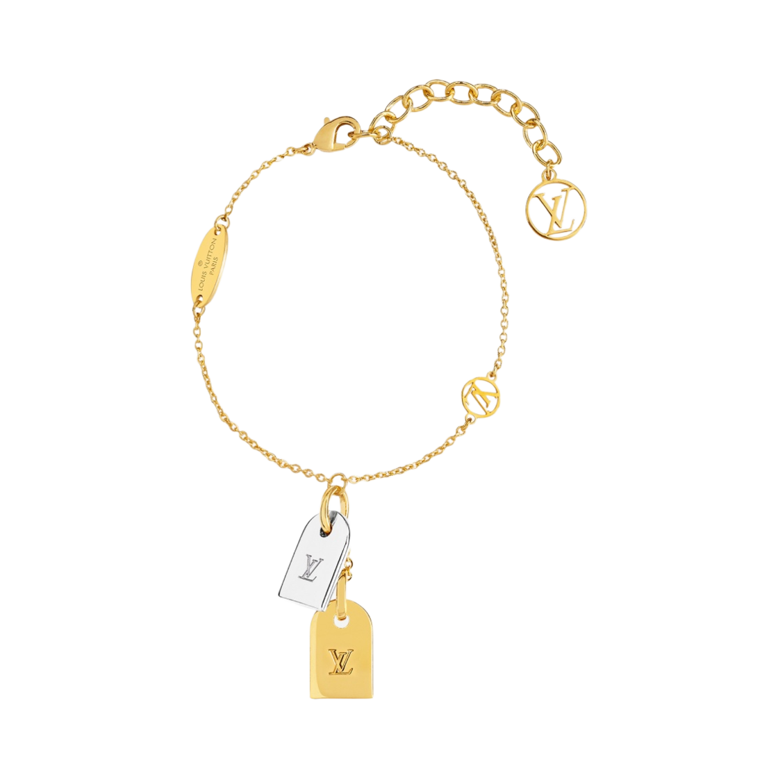(W) 루이비통 나노그램 브레이슬릿 골드 & 실버((W) Louis Vuitton Nanogram Bracelet Gold & Silver) - 1