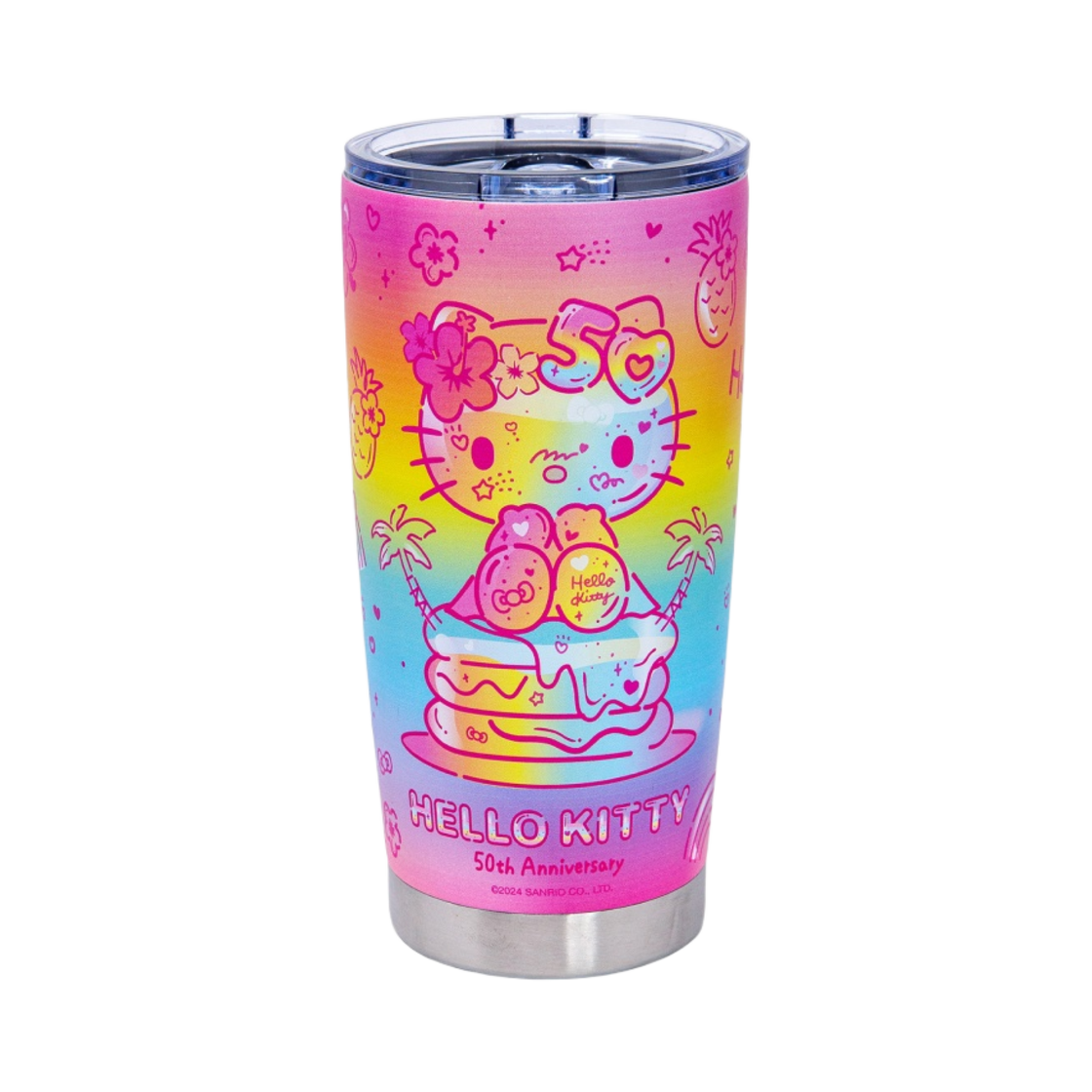 - Sanrio Hello Kitty 50th Anniversary Hawaii Series Stainless Steel Tumbler 591ml Multicolor