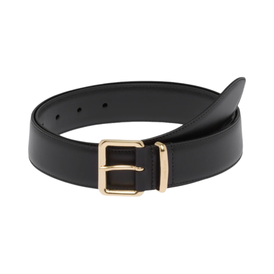 (W) 미우 미우 레더 벨트 블랙