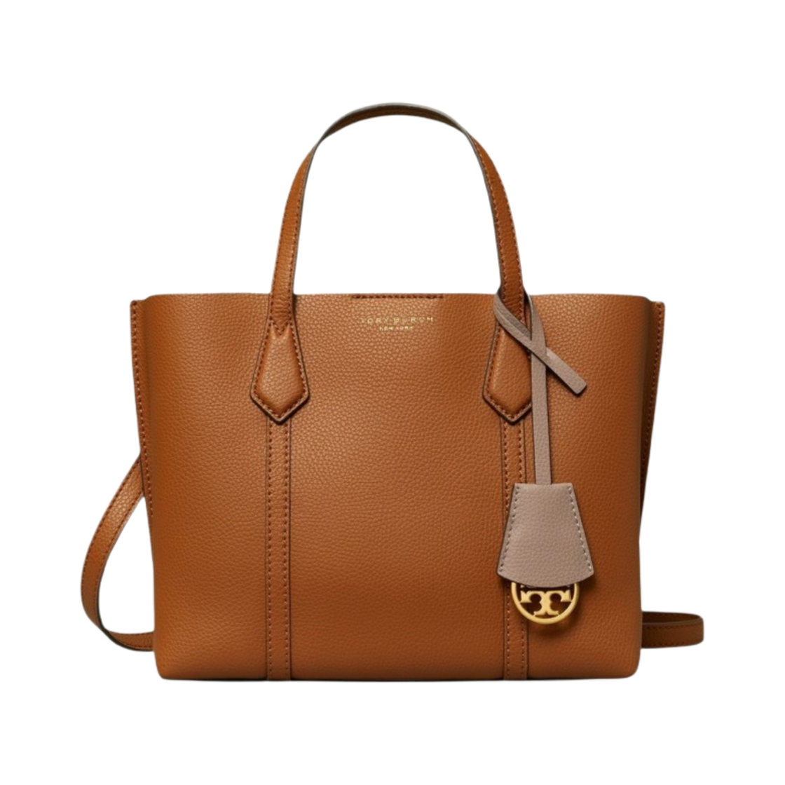 토리버치 페리 트리플 컴파트먼트 스몰 토트백 라이트 엄버