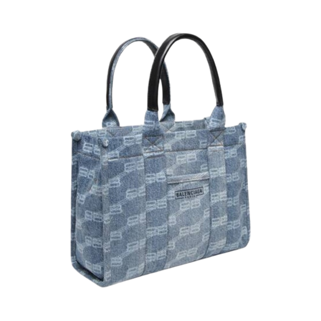 발렌시아가 스트랩 BB 모노그램 블리치드 하드웨어 스몰 토트백 데님 블루(Balenciaga Strap BB Monogram Bleached Hardware Small Tote Bag Denim Blue) - 2