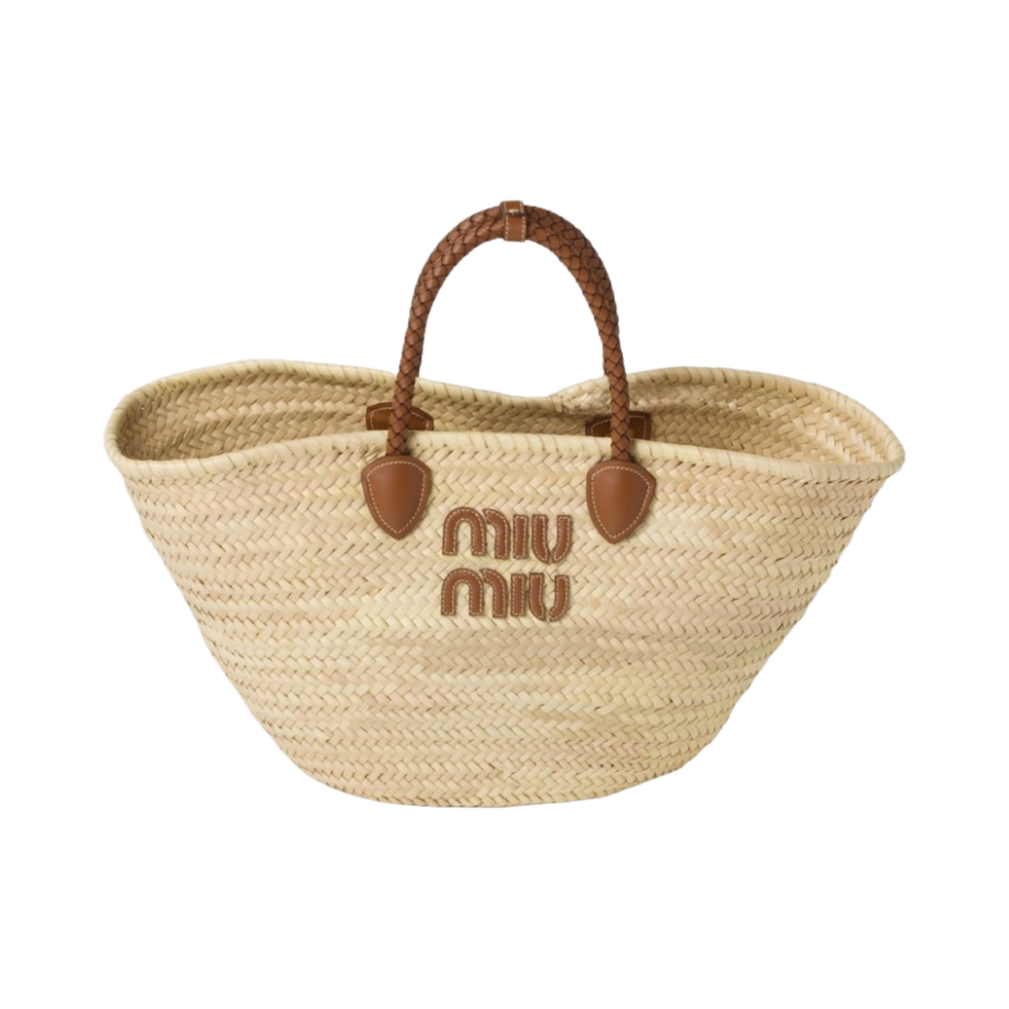 미우 미우 팔메토 핸드백 베이지 꼬냑(Miu Miu Palmetto Handbag Beige Cognac) - 1