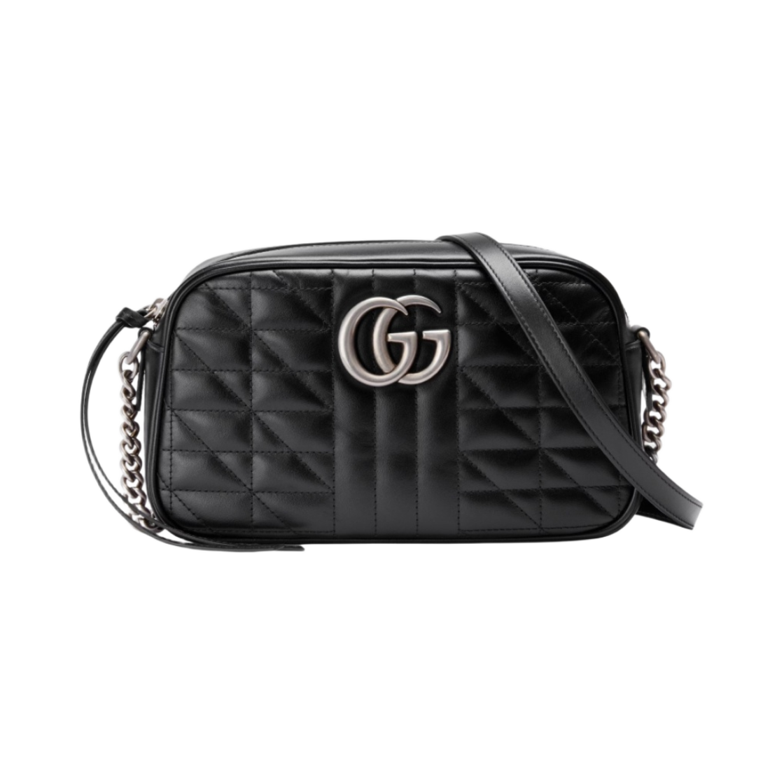 구찌 GG 마몽 스몰 숄더백 블랙 레더(Gucci GG Marmont Small Shoulder Bag Black Leather) - 1