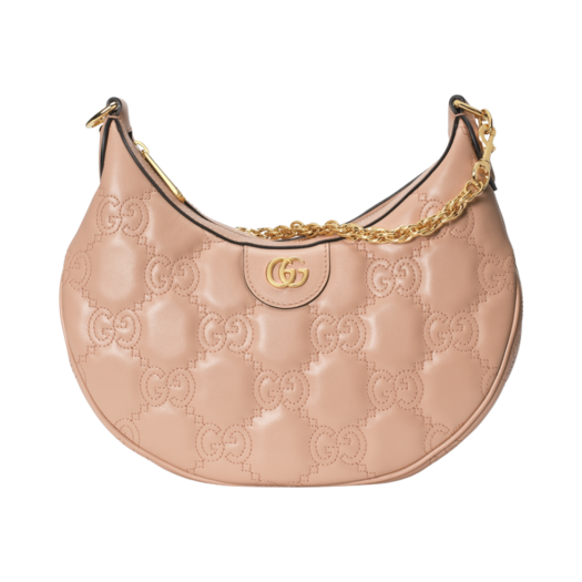 Gucci GG Matelasse Small Shoulder Bag Rose Beige Leather