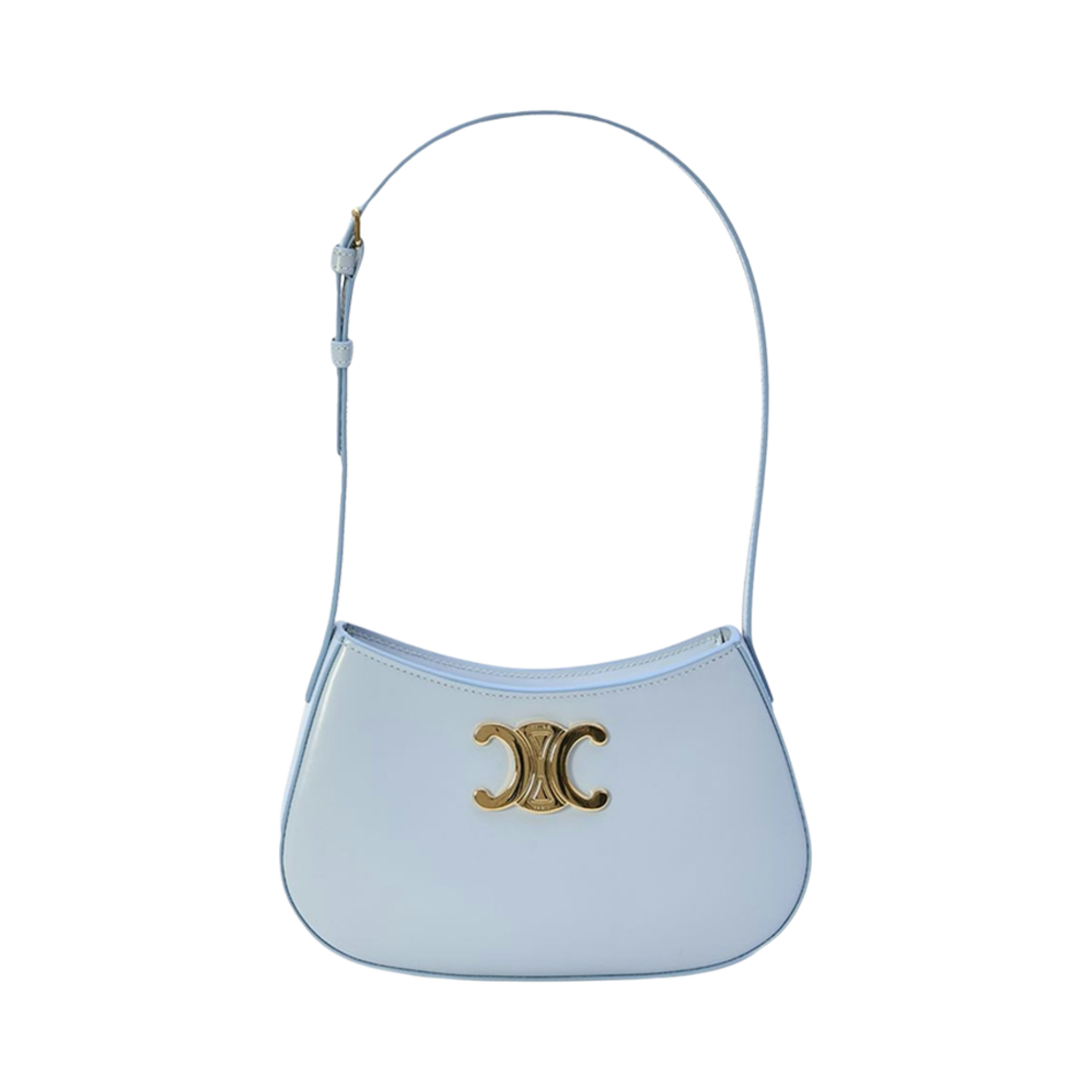 115703BF4-07PB Celine Medium Tilly Bag in Shiny Calfskin Pale Blue