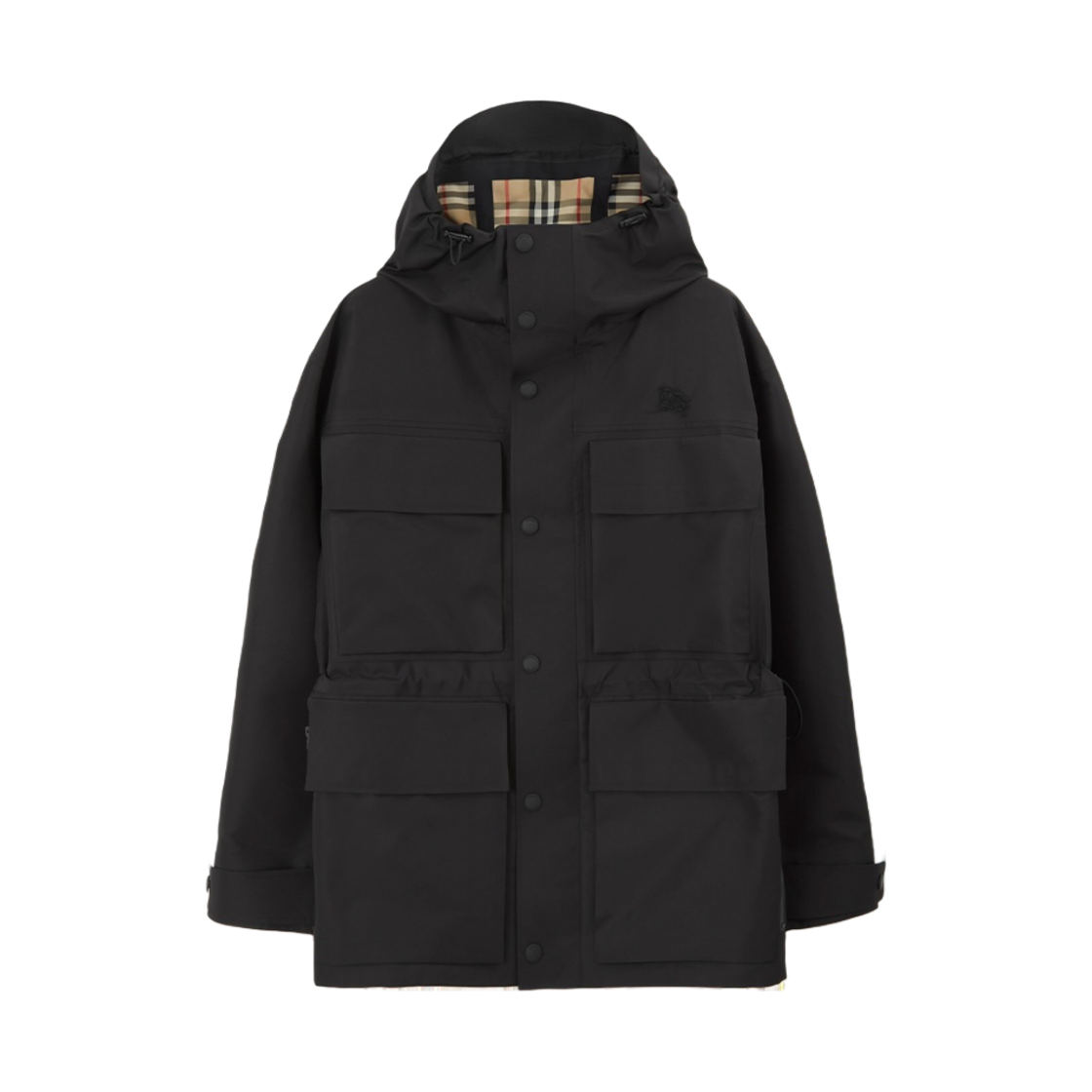8070396 Burberry EKD Applique Bonded Parka Black