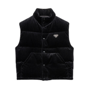 Prada Corduroy Down Vest Black