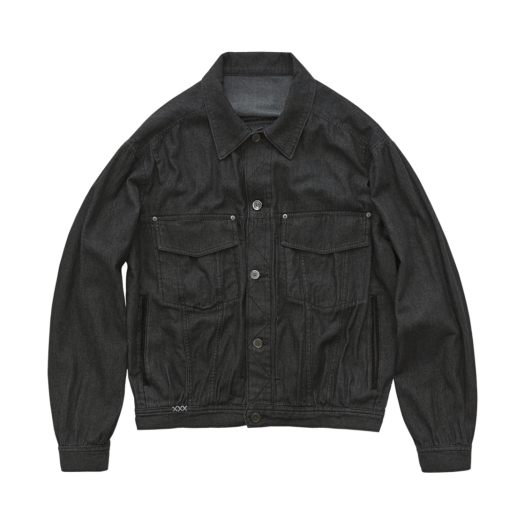 PL5OJK3601BL Polyteru Denim Trucker Jacket Old Man Dark Indigo