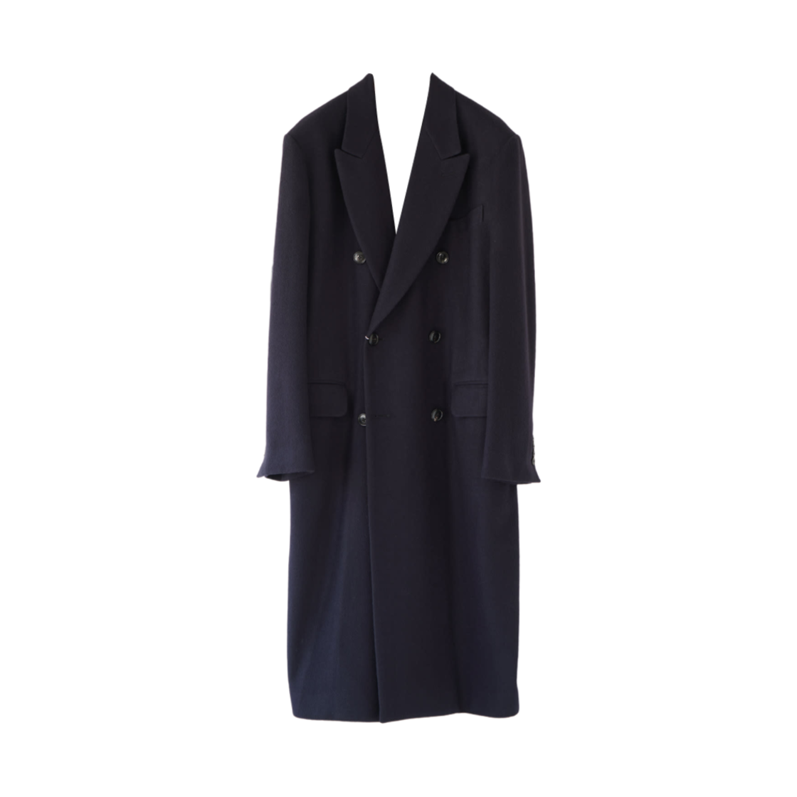 코모리 캐시미어 더블 체스터 코트 네이비 - 24AW(Comoli Cashmere Double Chester Coat Navy - 24AW)