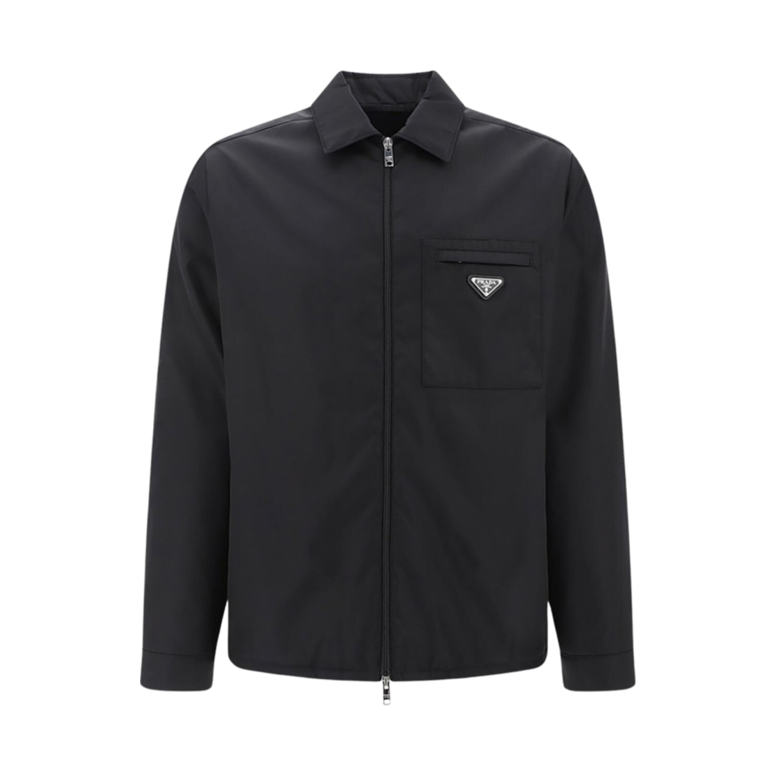 프라다 리나일론 로고 패치 윈드브레이커 자켓 블랙(Prada Re-Nylon Logo Patch Windbreaker Jacket Black)