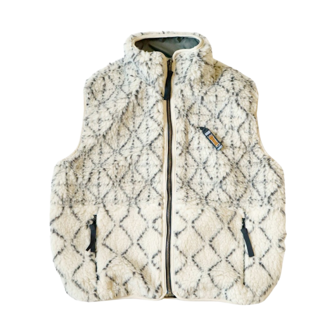캐피탈 기모노 사시코 보아 플리스 리버시블 베스트 키나리(Kapital Kimono Sashiko Boa Fleece Reversible Vest Kinari) - 1