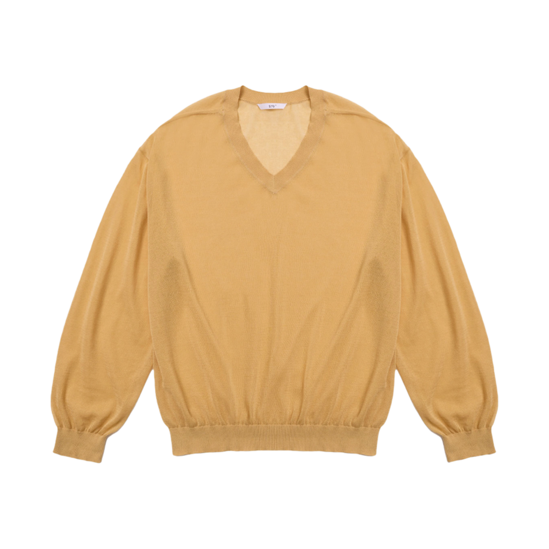 2502MKNYE STU Sheer V-neck Knit Yellow
