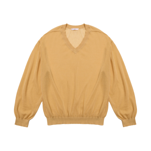 2502MKNYE STU Sheer V-neck Knit Yellow