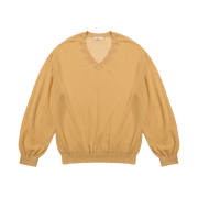 STU Sheer V-neck Knit Yellow