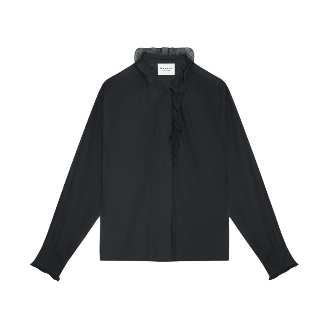 HT0001FA-A1J03E-01BK (W) Isabel Marant Etoile Pamias Cotton Voile Top Black - 24SS