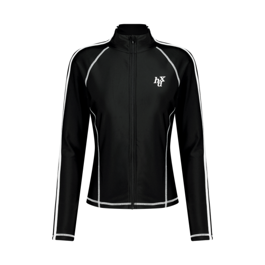 H257WSCSW080BK HDEX Womens Track Zip-Up Rash Guard Black
