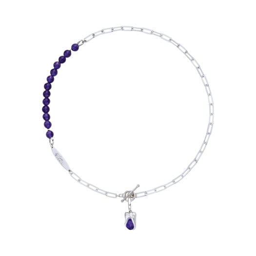 TEETH-N045 Teeth Jewel Choker Amethyst