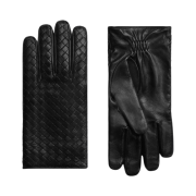 Bottega Veneta Intrecciato Leather Gloves Black