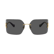 (W) Miu Miu Runway Sunglasses Slate Grey Lenses Gold Metal