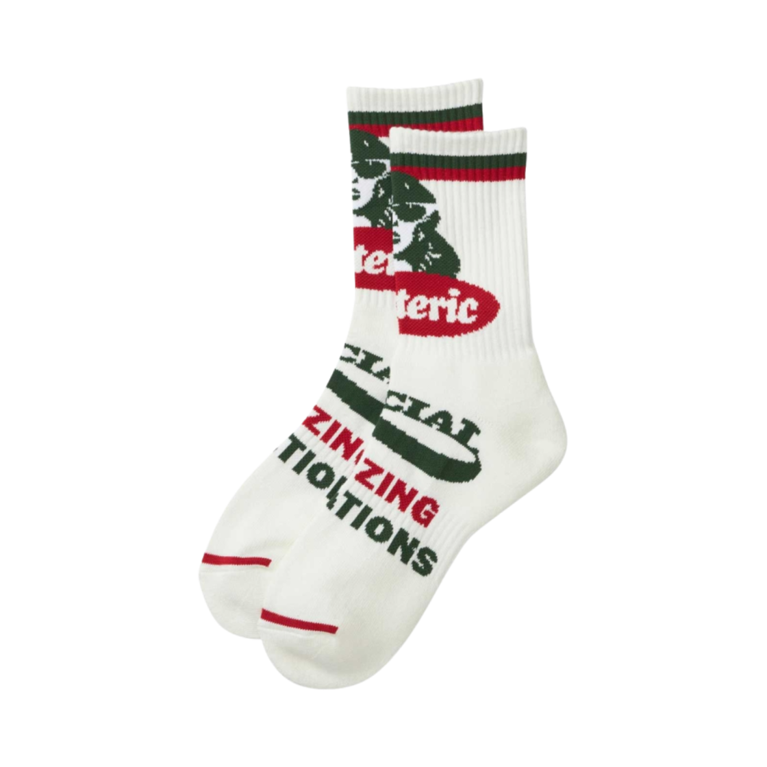 02233QT02 Hysteric Glamour Amazing Vibrations Sports Socks White