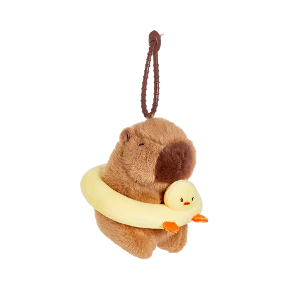 더 그린 파티 카피바라 오리 튜브 키체인 브라운(The Green Party Capybara Duck Tube Keychain Brown)