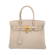 Hermes Birkin 30 Bag Togo & Gold Craie
