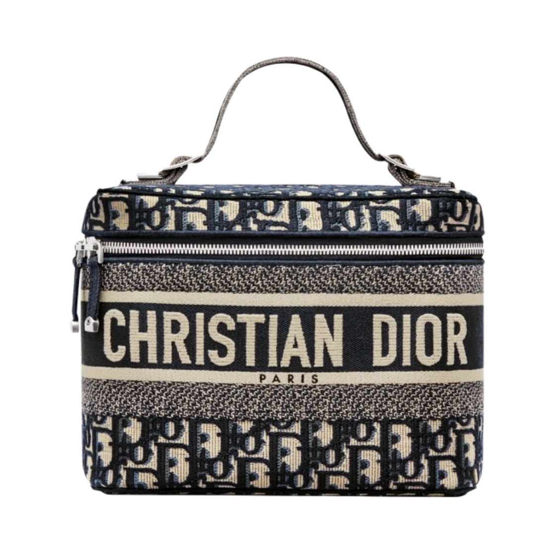 디올 트래블 베니티 케이스 블루 디올 오블리크 자수